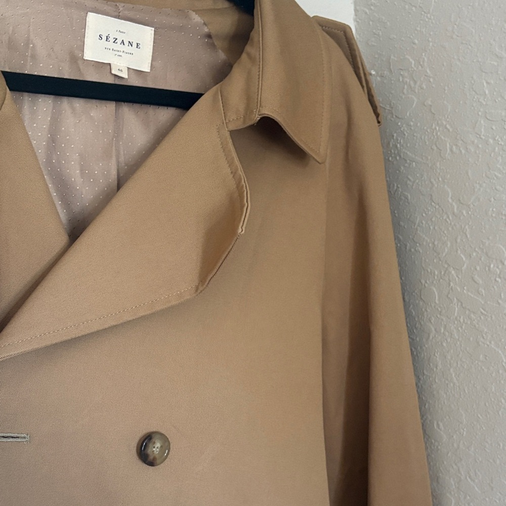 Sezane Scott Tan Trench Coat - Picture 6 of 11